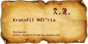 Kratofil Mária névjegykártya