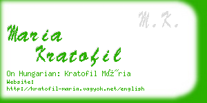 maria kratofil business card